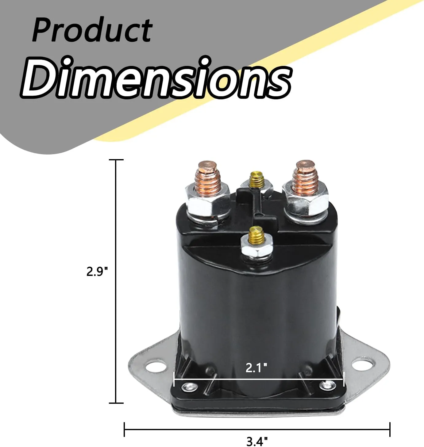 1013609 12V Golf Cart Solenoid Compatible with Club Car DS & Precedent Gas 1984-up Replace 1117, 1012275, 435-154, LPL6003