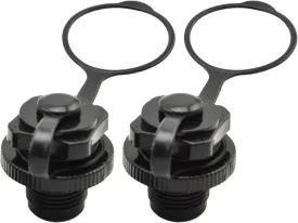 2 Pcs Air Valve Inflatable Kayak Screw Air Valve Spiral Air Plugs Replacement Raft Canoe Airbed PVC Boat Gloves Drysuits Kayaking Water Sports KayakingBlack
