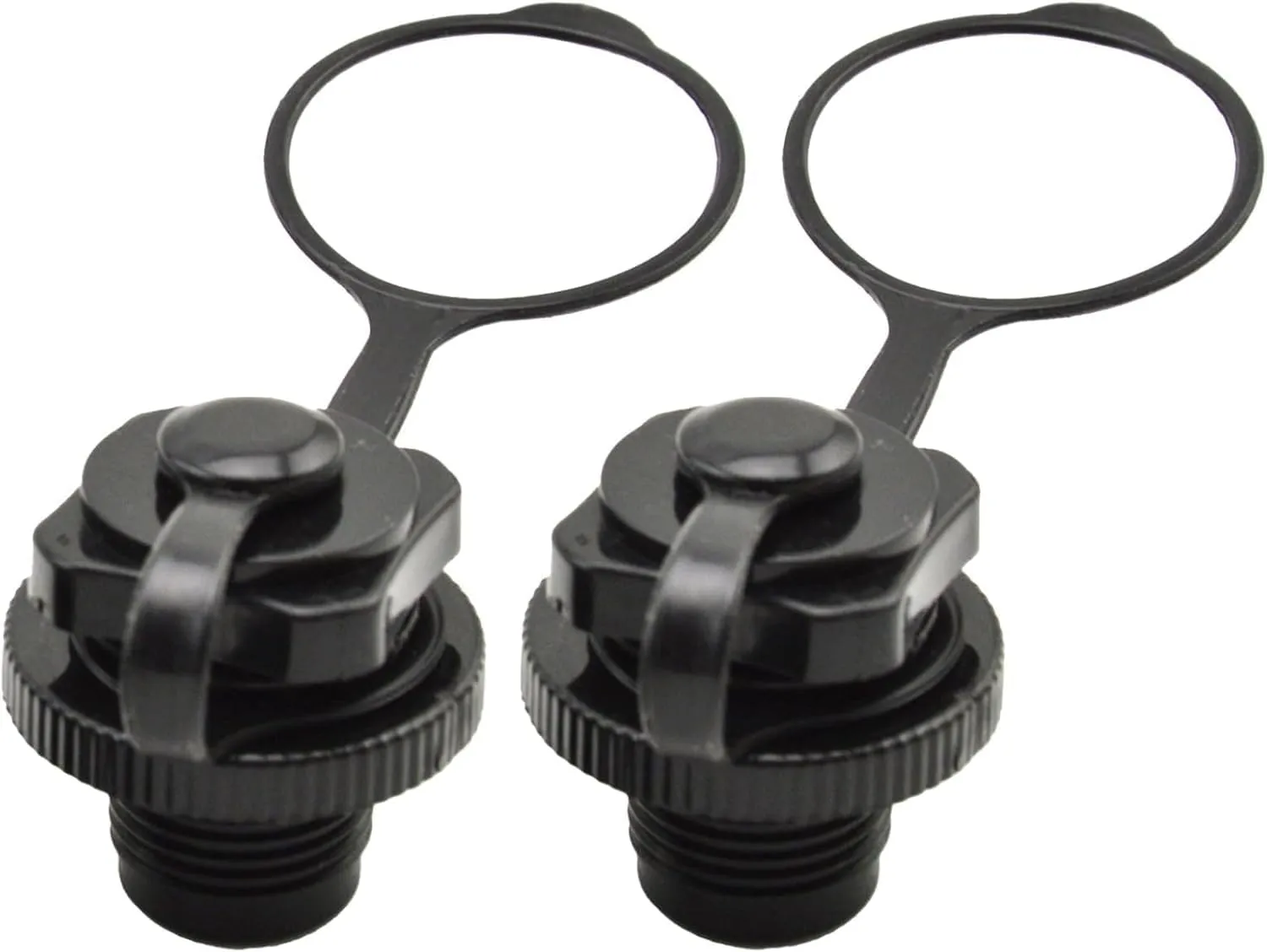 2 Pcs Air Valve Inflatable Kayak Screw Air Valve Spiral Air Plugs Replacement Raft Canoe Airbed PVC Boat Gloves Drysuits Kayaking Water Sports KayakingBlack