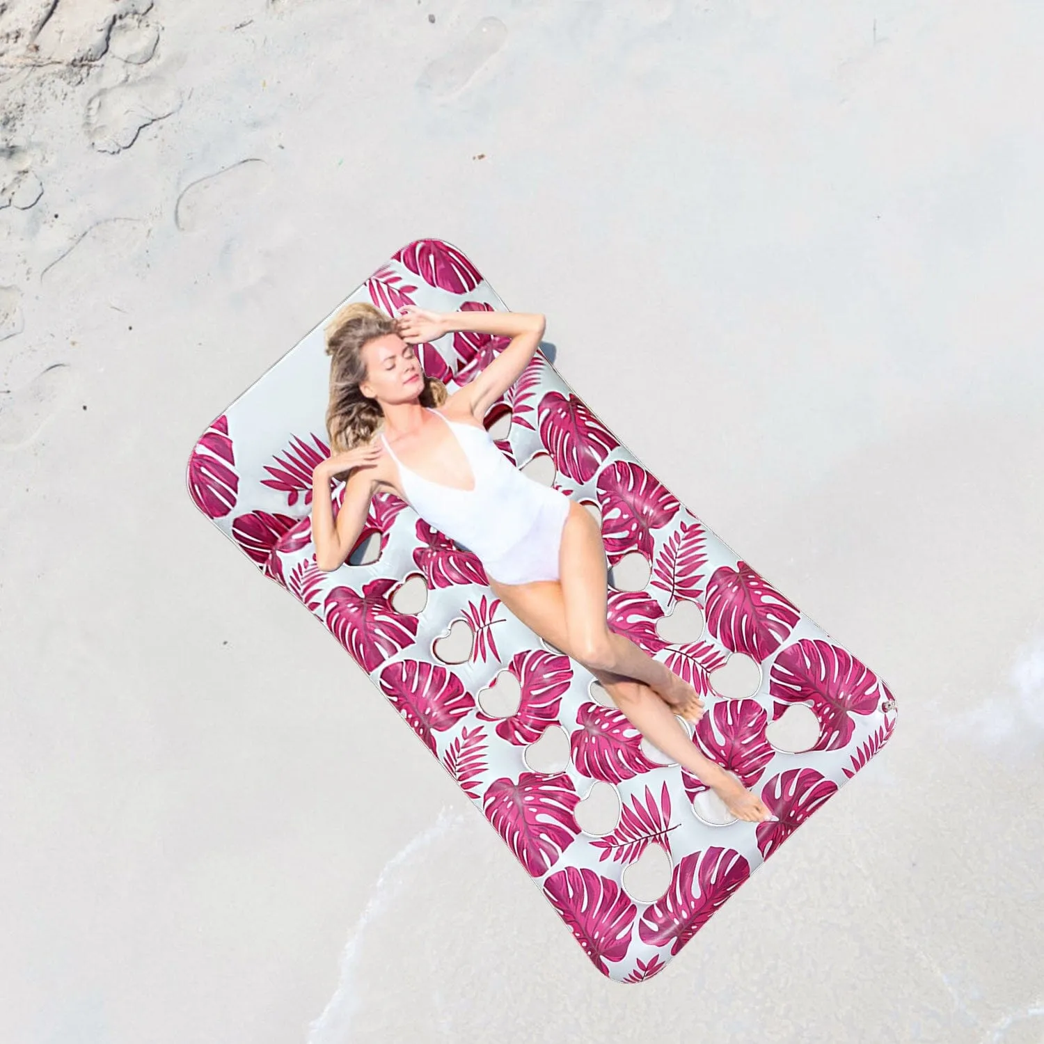 3-Pack: Inflatable Pool Float Raft Water Lounge 330lbs Load-Bearing Mattress with Headrest