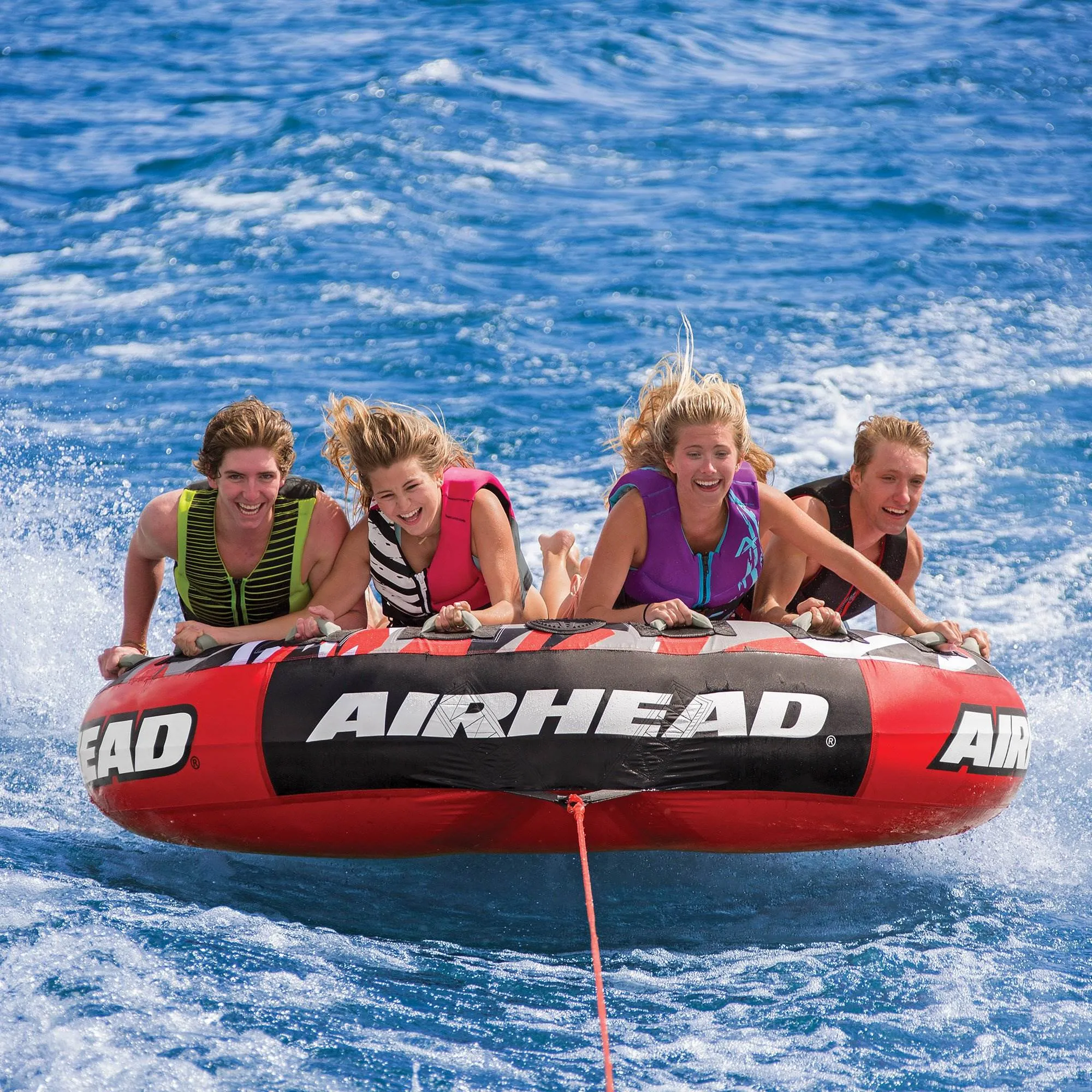 Airhead Mega Slice Inflatable Quadruple Rider Towable Tube Water Raft(For Parts)