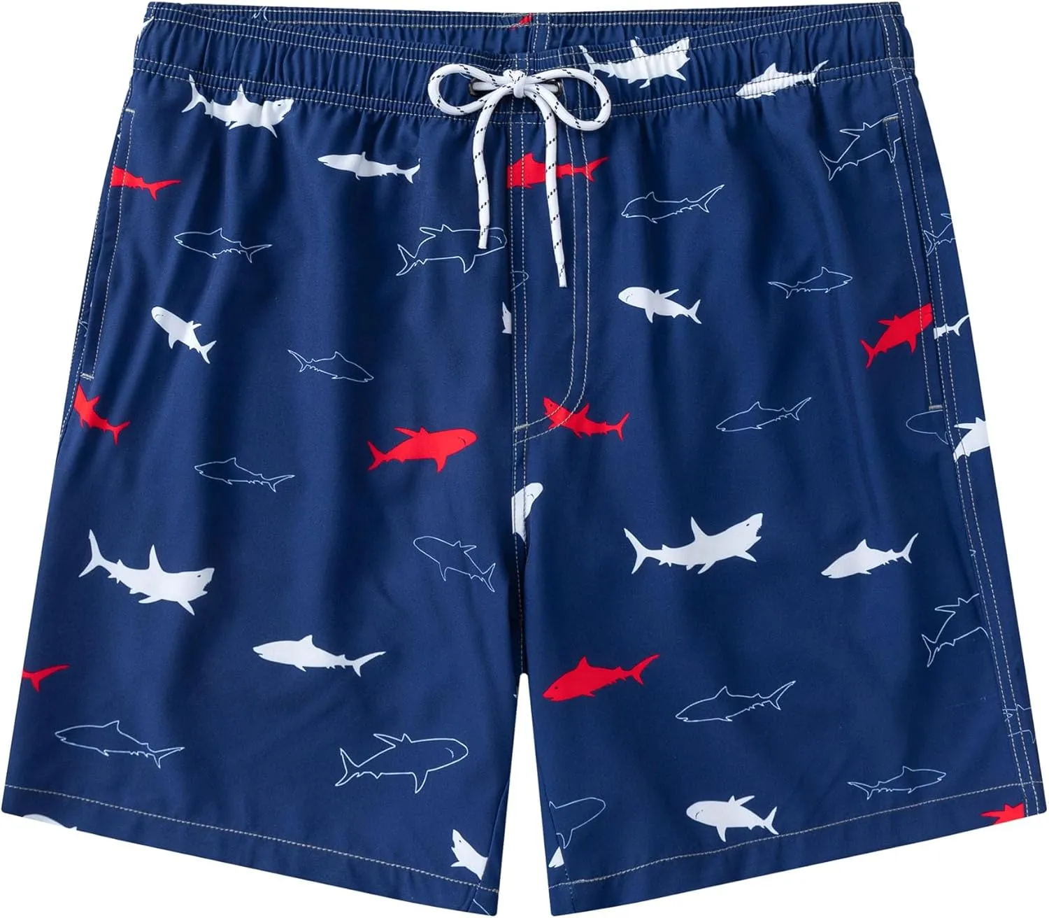 Aueyan Mens Swim Trunks with Compression Liner 7 inch Quick Dry Beach Board Shorts