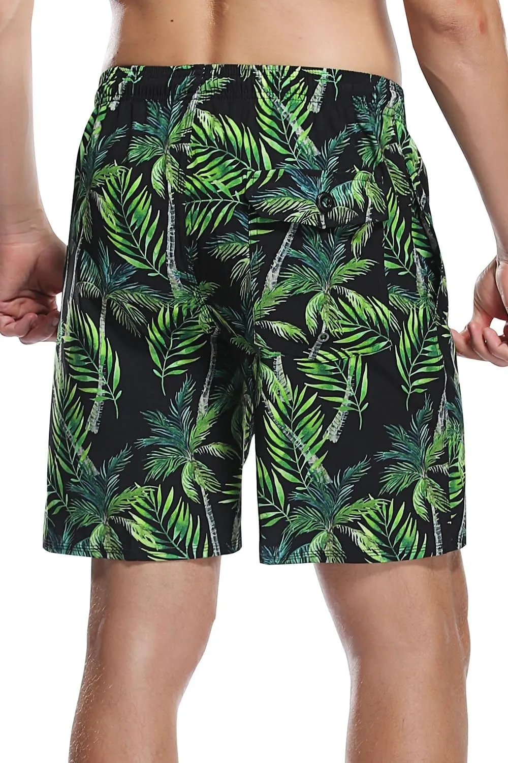 AXESEA Men's Swim Trunks Elastic Quick Dry with Pockets Swimwear Bathing Suits No Mesh Lining Beach Shorts