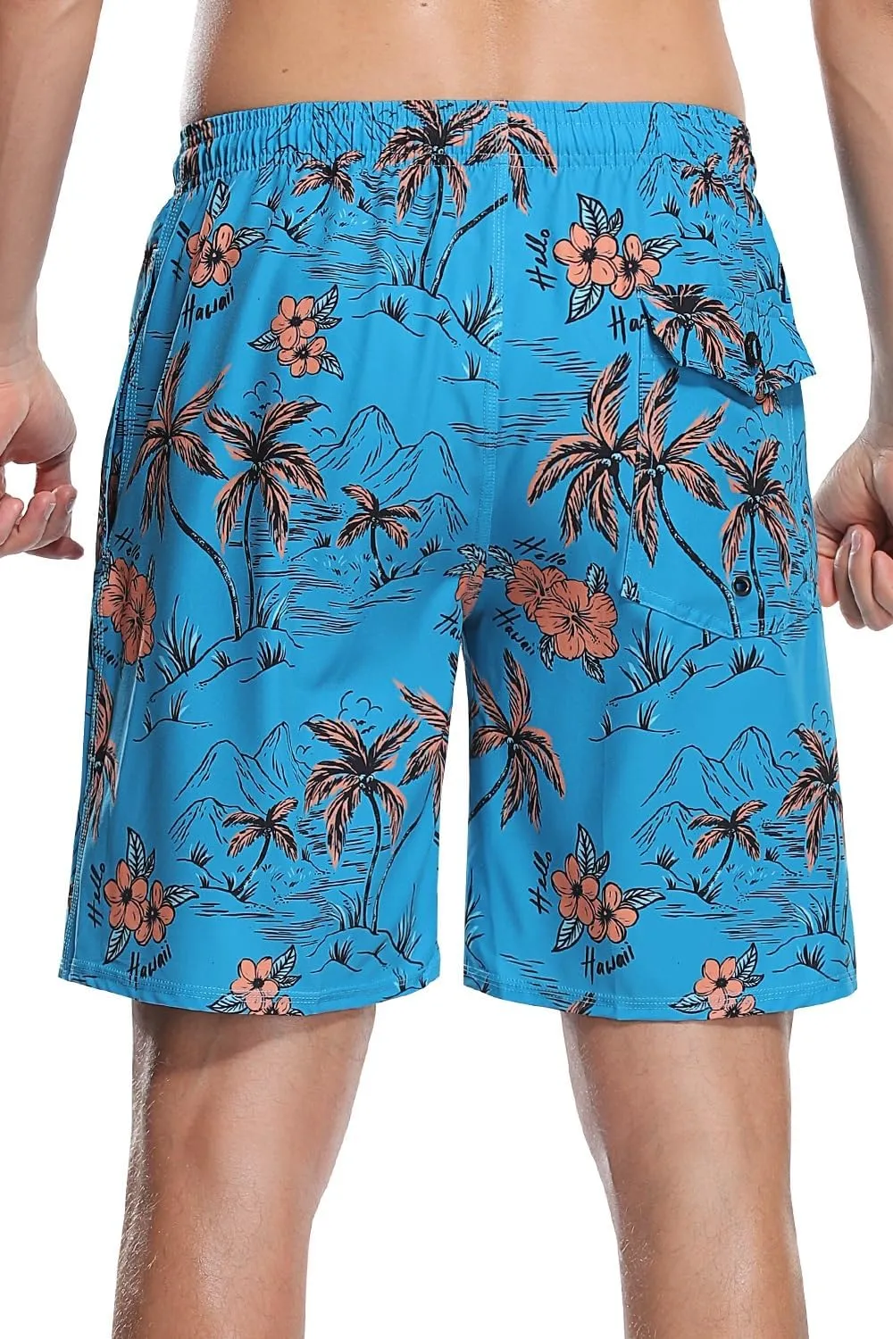 AXESEA Men's Swim Trunks Elastic Quick Dry with Pockets Swimwear Bathing Suits No Mesh Lining Beach Shorts
