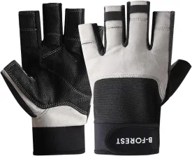 B-Forest 3/4 Length Finger Sailing Gloves for KayakingRowing,Stand Up Paddle Boards, Water Skiing, Paddling and Diving,Professional Fishing Gloves for Men Women Youth