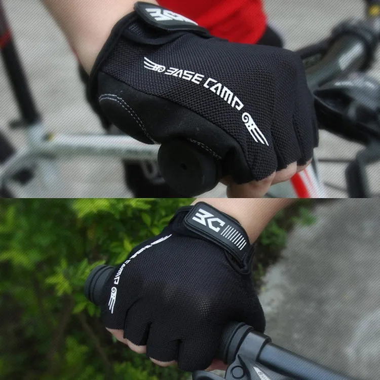 BaseCamp BC-204 Half Finger Lycra Cycling Gloves - Size L for Enhanced Comfort and Control