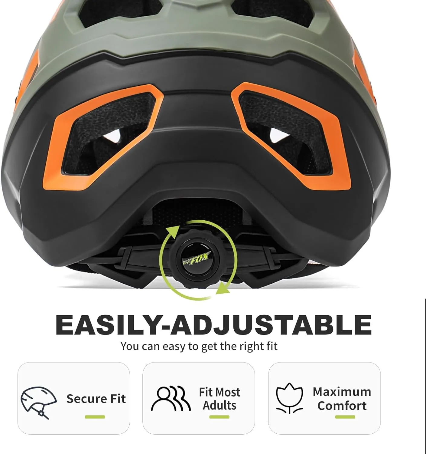 BATFOX Bike Helmet,Mountain Bike Helmet Helmets for Men Women Adults Youth