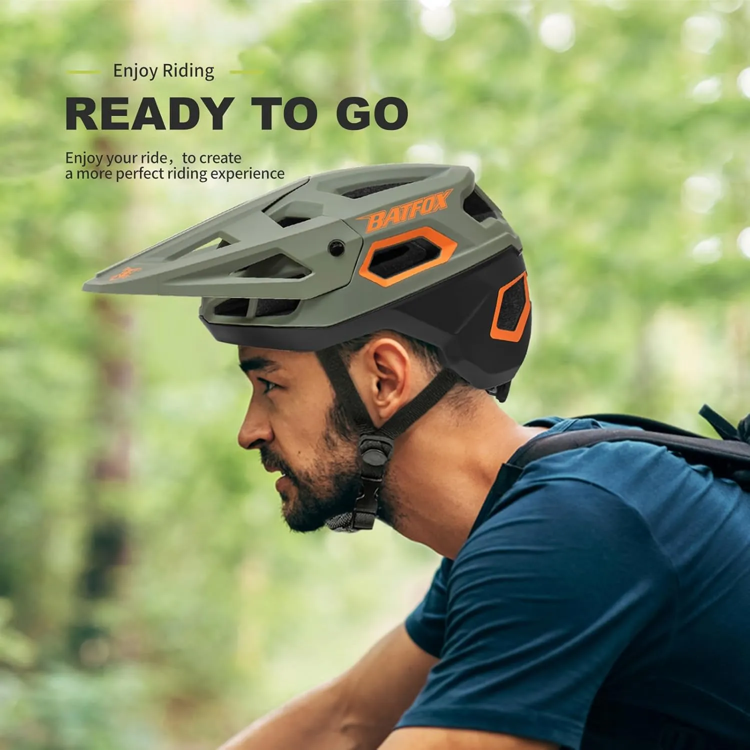 BATFOX Bike Helmet,Mountain Bike Helmet Helmets for Men Women Adults Youth