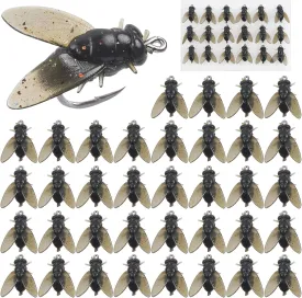 Bionic Fly Fishing Bait, Flies Fishing Lures Kit Trout Jigs Swimbaits Dry Flies Fly Fishing Lures Fish Attractant Fly Fishing Hook for Saltwater Freshwater Bass Panfish 15mm