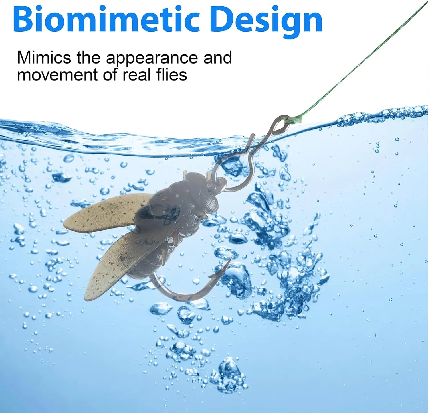Bionic Fly Fishing Bait, Flies Fishing Lures Kit Trout Jigs Swimbaits Dry Flies Fly Fishing Lures Fish Attractant Fly Fishing Hook for Saltwater Freshwater Bass Panfish 15mm