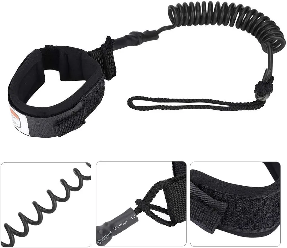 Boogie Board Leash Sup Leash Paddle Board Leash Paddle Board Leash Ankle Surf Boards Adults,Stand Up Paddle Board 5mm Coiled Spring Leg Foot Rope Surfing Leash for Surfboard