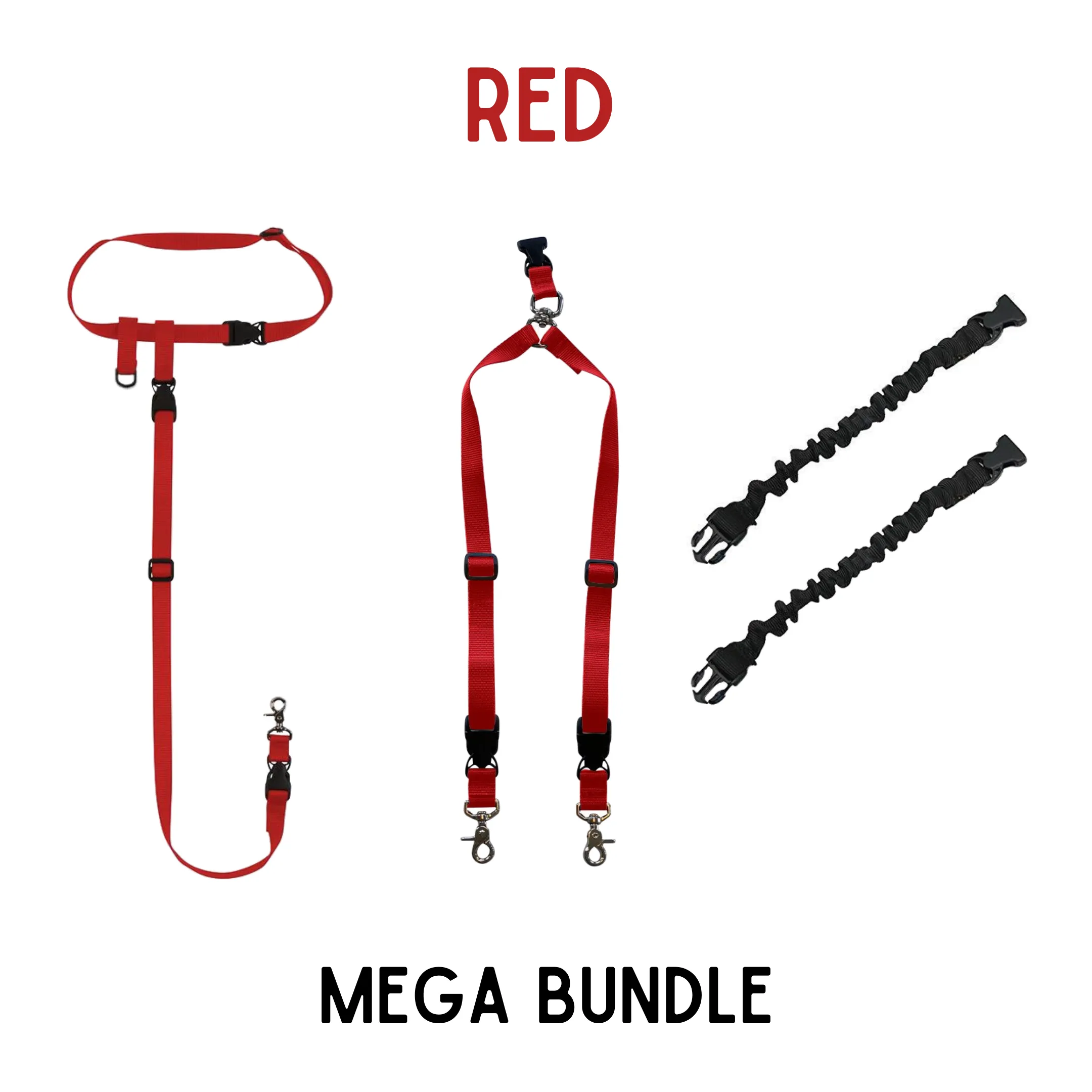 BUNDLE - Regular Dog Leash, Double Buddy   2x Lunge Busters