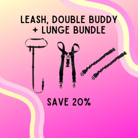 BUNDLE - Regular Dog Leash, Double Buddy   2x Lunge Busters