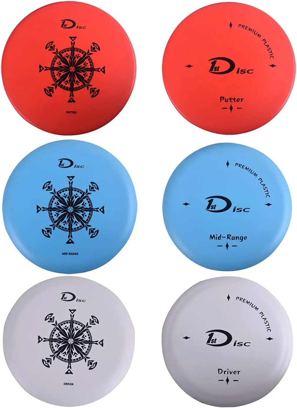 Disc Golf Set- Putter, Mid-Range, Driver, Mini Disc, Towel with Bag