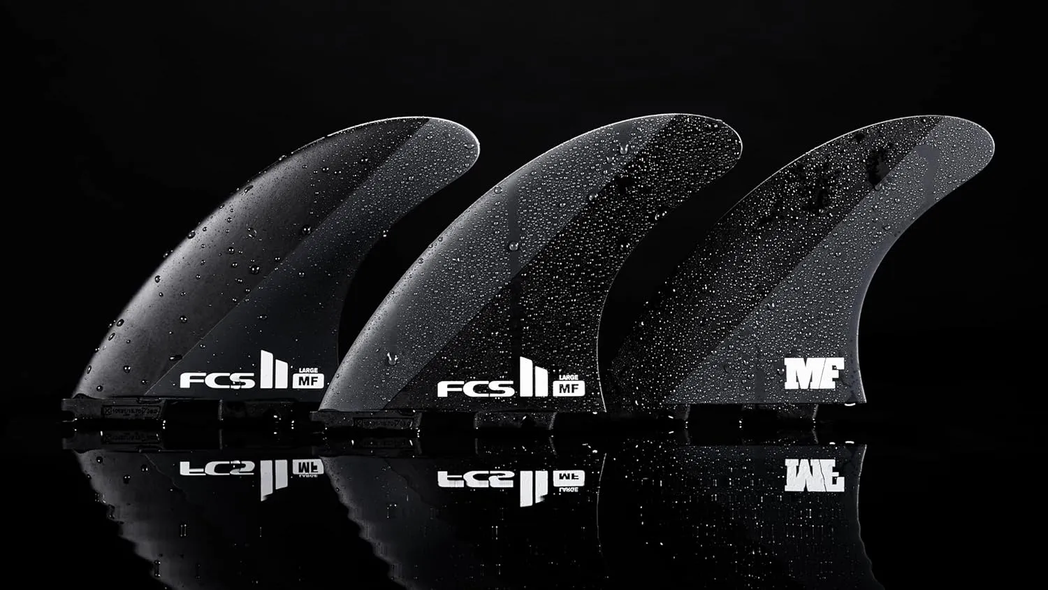 FCS II MF Neo Carbon Black/Charcoal Large Tri Fins