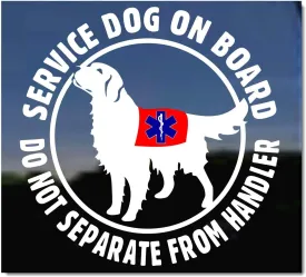 Golden Retriever Service Dog | NickerStickers Vinyl Window Decal Window Decal Sticker
