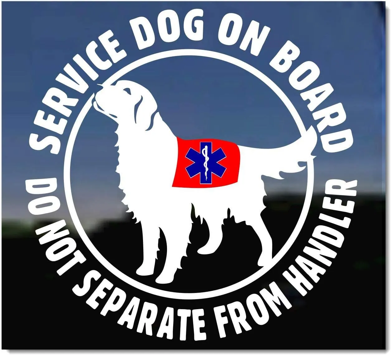 Golden Retriever Service Dog | NickerStickers Vinyl Window Decal Window Decal Sticker