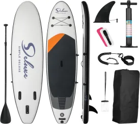 Inflatable Stand Up Paddle Board  Simple Deluxe Premium SUP for All Skill Levels, Pink Paddle Boards for Adults & Youth, Blow Up Stand-Up Paddleboards with Accessories & Backpack, Surf Control