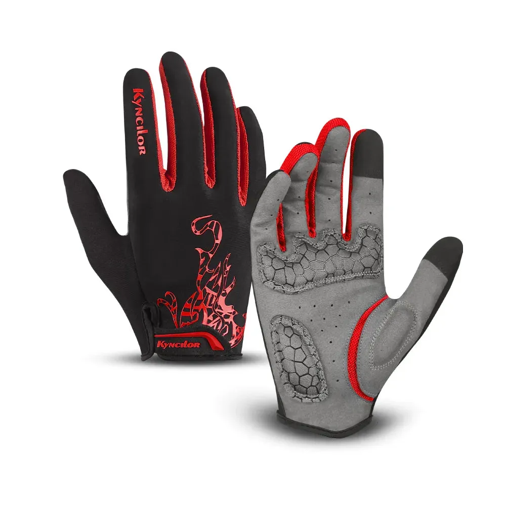 Kyncilor Men Gloves Black Full Finger Bicycle Glove Touchscreen Silicone Cycling Gloves Running Hiking Bike Gloves Breathable