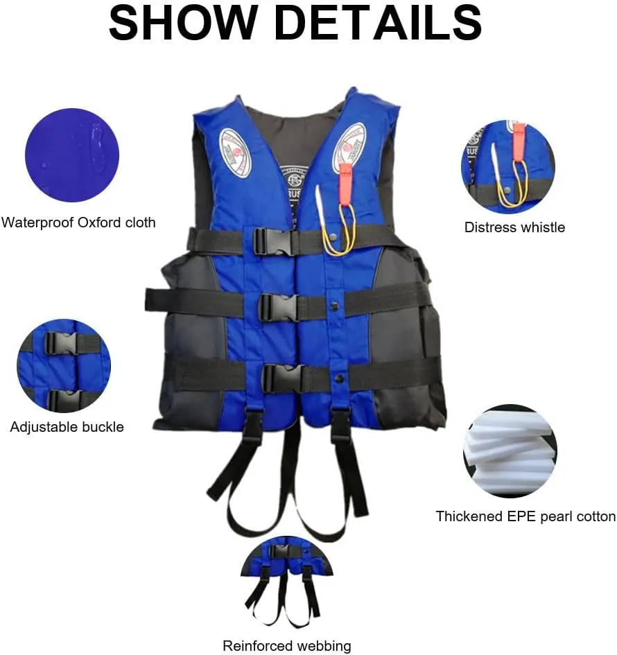 lifejackets for Adults,lifevest Lightweight Swim Vest for Water Sports Fishing Sailing Surfing and Boating,Kayak Jacket with Adjustable Straps