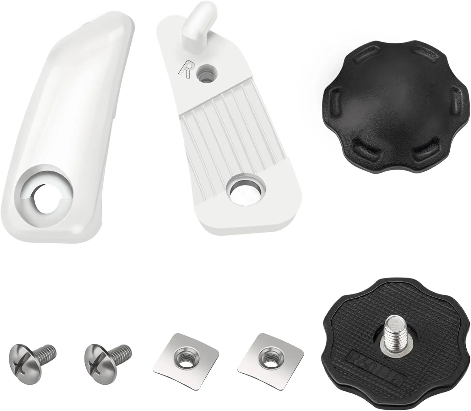 Loc Chinstrap Fastener Kit & Football Helmet Thumb Screws - Fits for Riddell Speed Flex Helmet Football Chin Strap, Stabilizes Football Chin Strap for Enhanced Head Safety, White