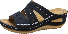Orthopedic Sandals for Women, Women's Wide Width Flat Sandals with Arch Support, Wedge & Flip Flops, Casual Gladiator Sandals in Faux Leather & Leather, Open Toe, Spring, Summer & Fall