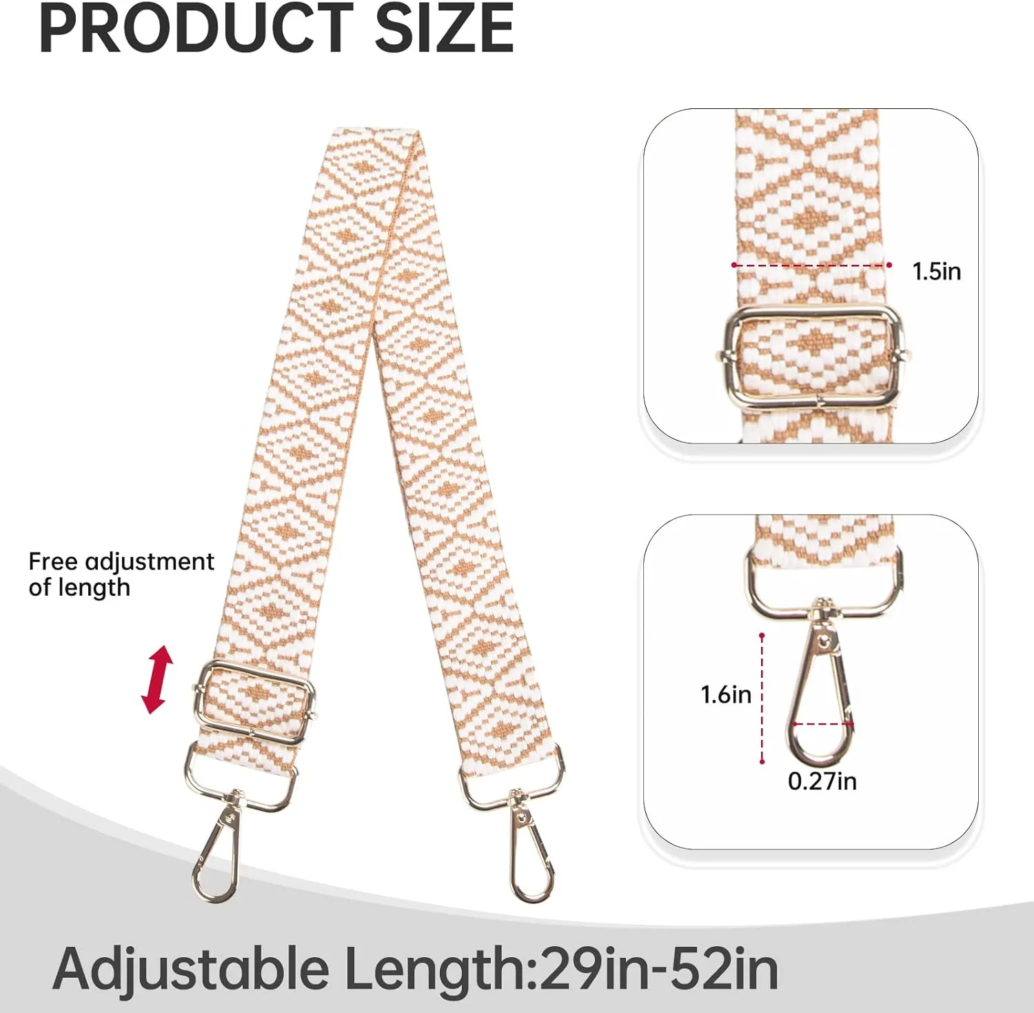Purse Straps Replacement Crossbody Bag Strap for Purses Adjustable Wide Shoulder Straps for Women Handbags