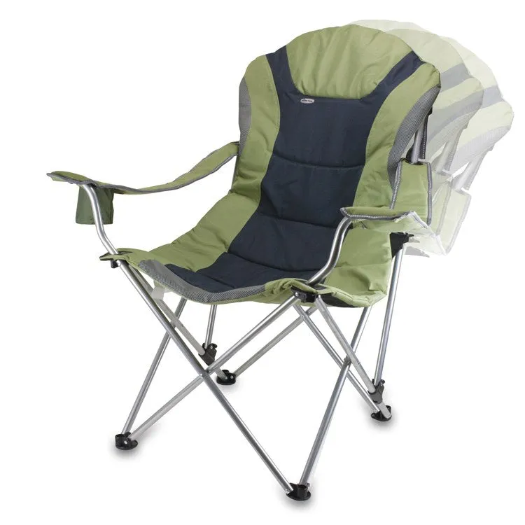 Reclining Camp Chair, Sage Green with Dark Gray