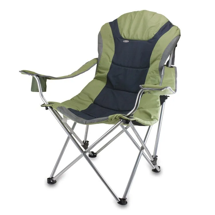 Reclining Camp Chair, Sage Green with Dark Gray