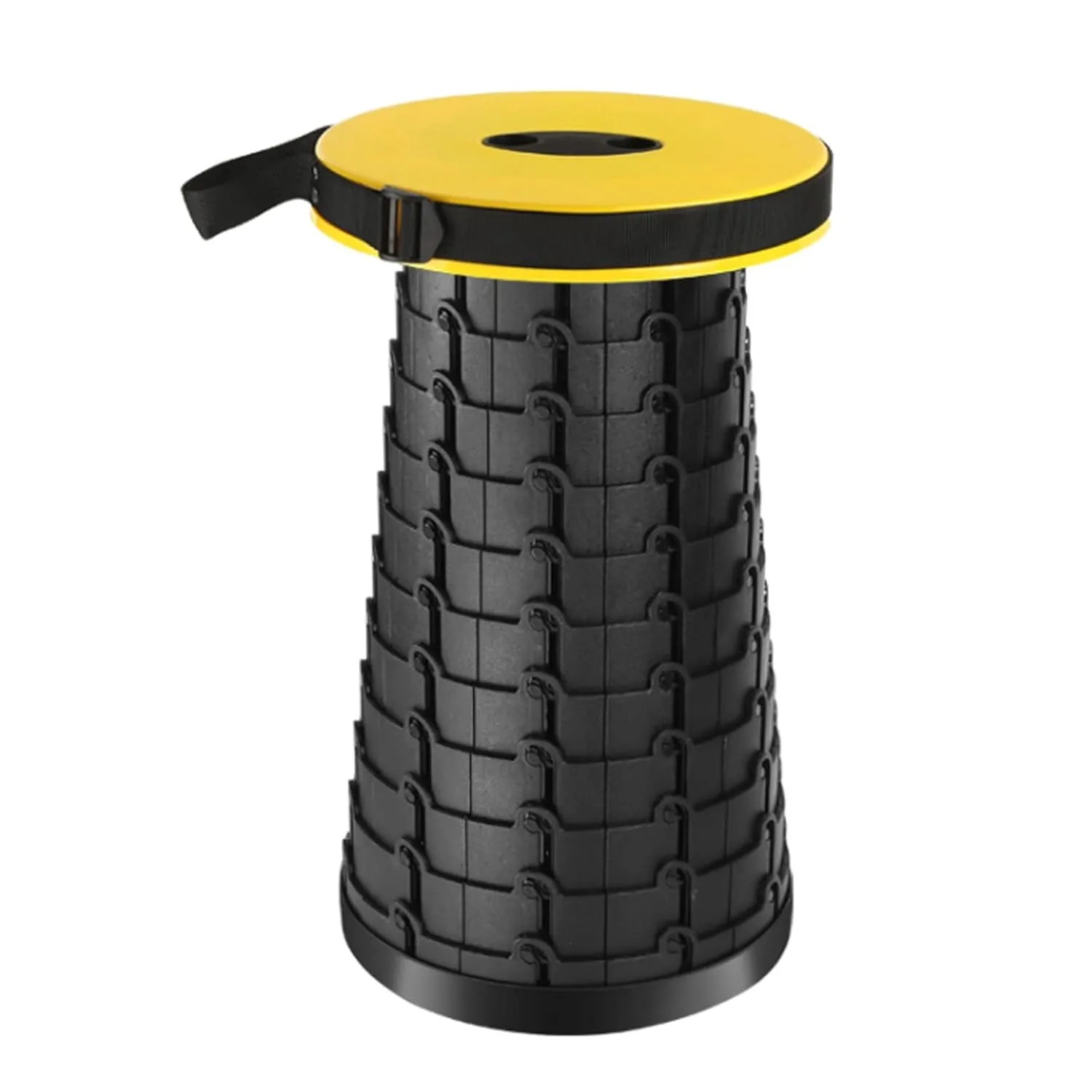 Retractable Stool Folding Carrier Outdoor Portable Stool Folding Chair Camping Stool Convenient Fishing Plastic 1011 (Color: Yellow)