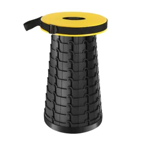 Retractable Stool Folding Carrier Outdoor Portable Stool Folding Chair Camping Stool Convenient Fishing Plastic 1011 (Color: Yellow)