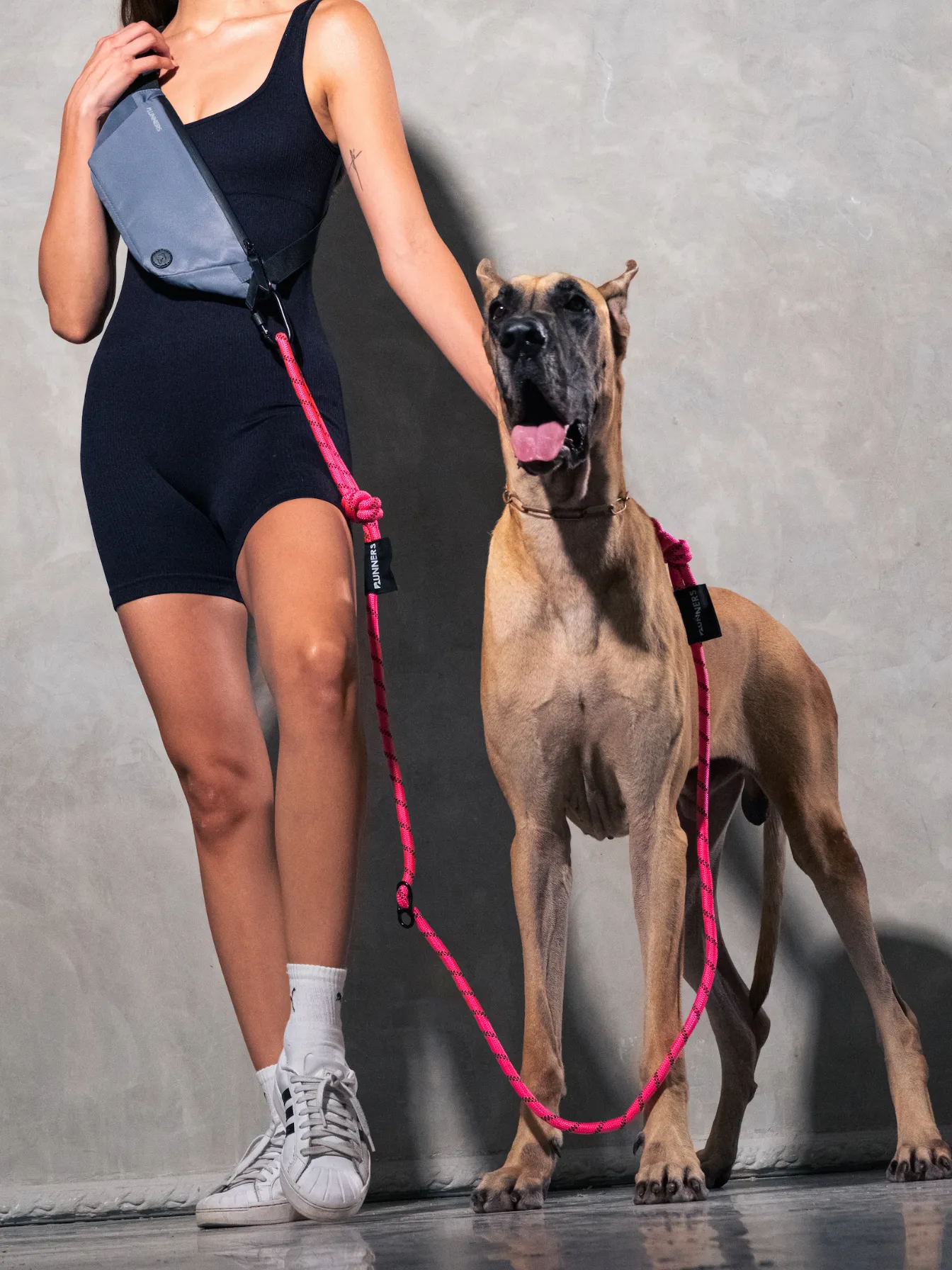 Retro Pink Running Hands-Free Dog Leash
