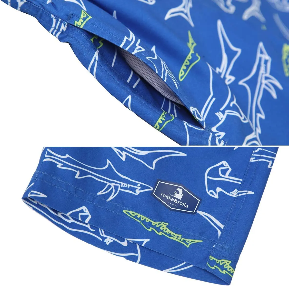 Rokka&Rolla Boys' Swim Trunks UPF 50  Quick Dry Bathing Suit Swimwear Beach Shorts with Mesh Lining