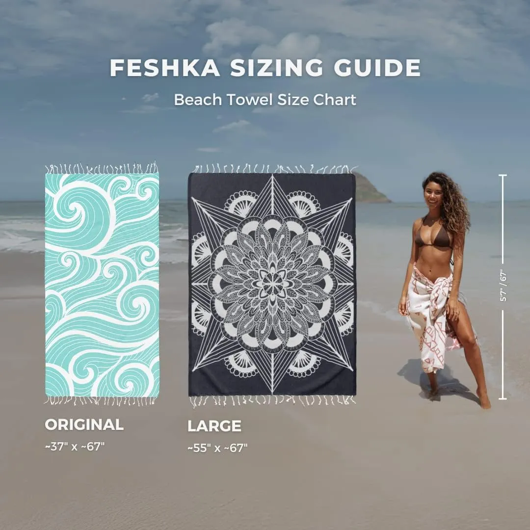 Sand Free Turkish Beach Towel (37 x 67) Quick Dry Bath Towel All ages, Oversized Beach Blanket, Lightweight for Travel - Made with 100% Organic Turkish Cotton - Mavi (Baby Blue)