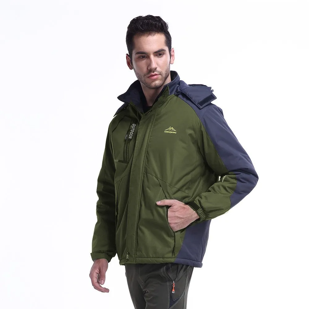 Sidiou Group Men Windproof Fleece Jacket Winter Outdoor Sport Waterproof Ski Jacket Coat
