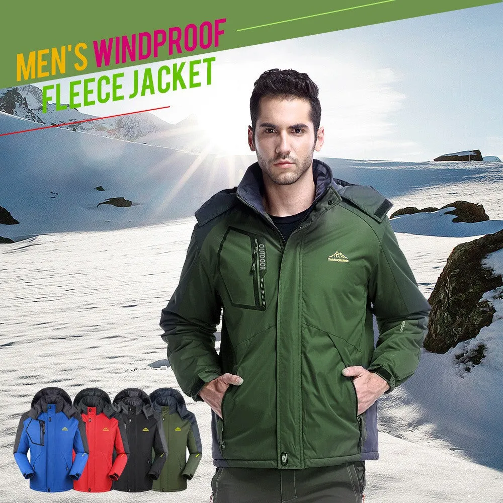Sidiou Group Men Windproof Fleece Jacket Winter Outdoor Sport Waterproof Ski Jacket Coat
