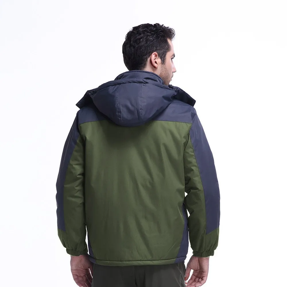 Sidiou Group Men Windproof Fleece Jacket Winter Outdoor Sport Waterproof Ski Jacket Coat
