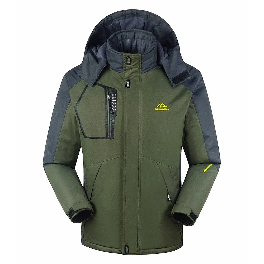 Sidiou Group Men Windproof Fleece Jacket Winter Outdoor Sport Waterproof Ski Jacket Coat