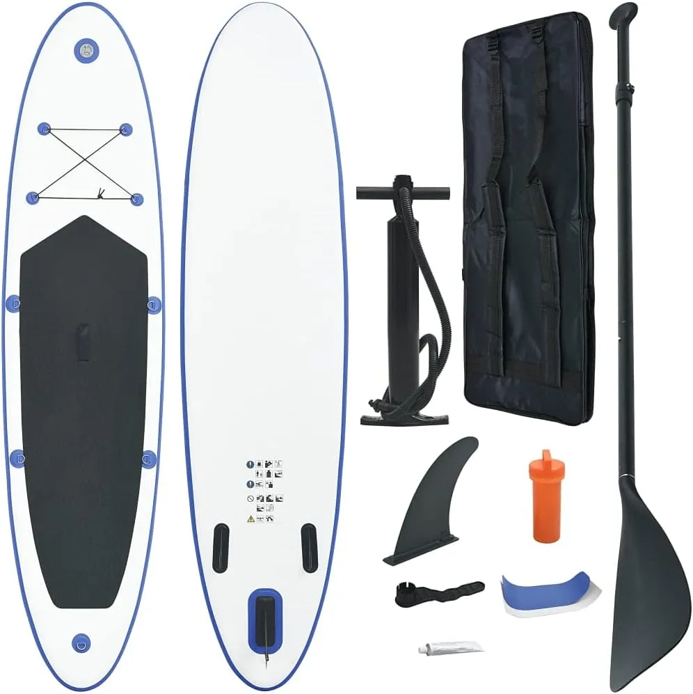 Stand Up Paddle Board Set SUP Surfboard Inflatable Blue and White 13.8kg/30.36ib Paddleboards