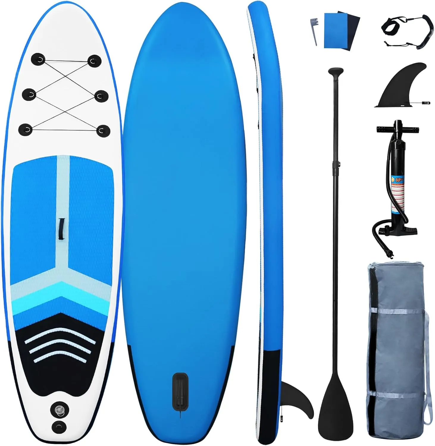 Stand Up Paddle Board, Yoga Board with Durable SUP Accessories & Carry Bag - Wide Stance, Surf Control, Non-Slip Deck, Leash, Paddle and Pump for Youth & Adult