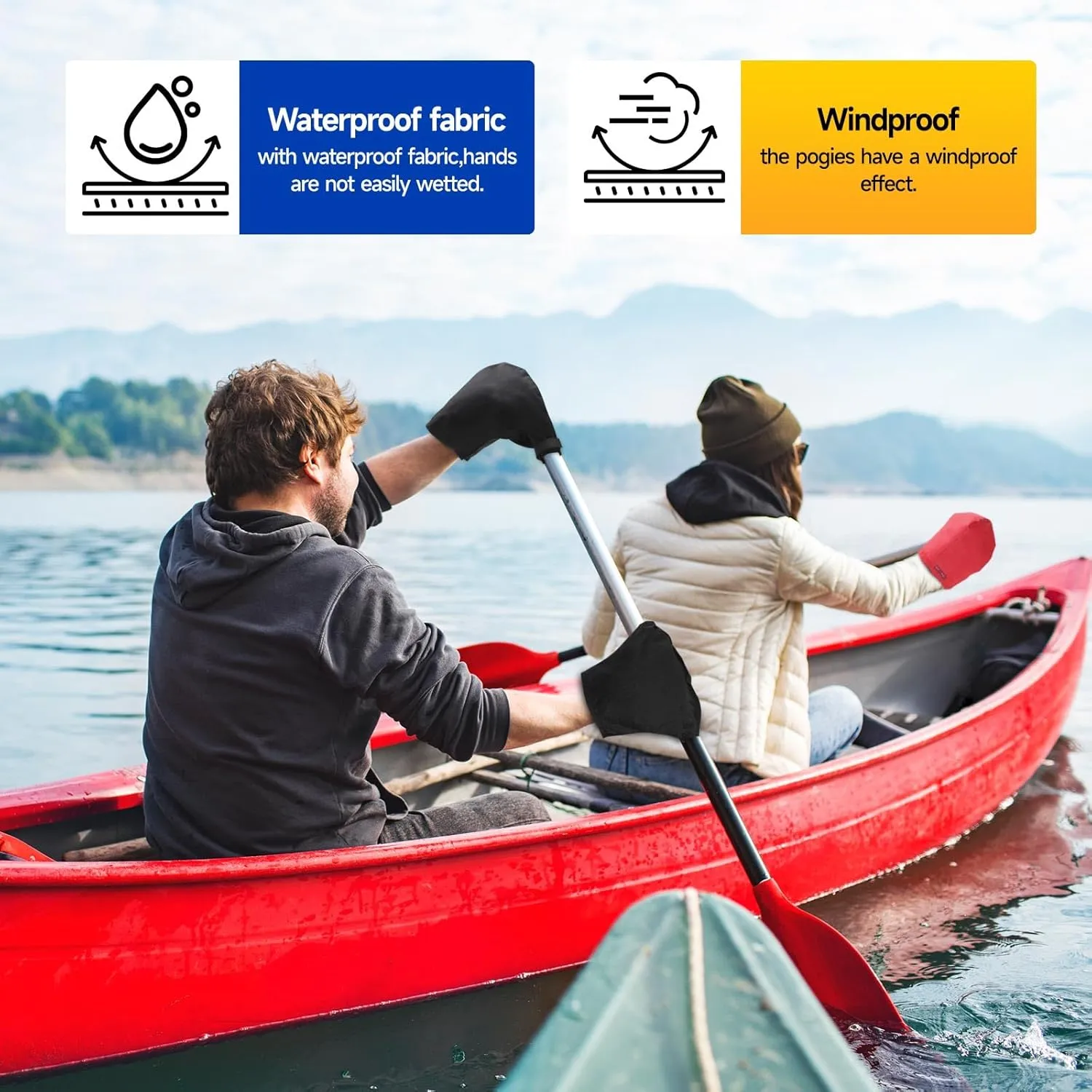 Tontron Sunscreen UV Protection Paddling Pogies for Rafting,Canoe,SUP and Stand Up Paddling