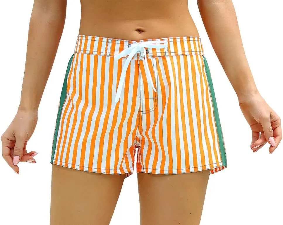 unitop Women's Swim Shorts Quick Dry Summer Beach Drawstring Board Shorts Swimwear
