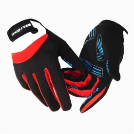 WOLFBIKE Red White Cycling Full Finger Gloves
