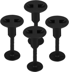 Yardwe 4pcs Surfboard Leash Plug, Durable Abs Surf Accessories for Surfboards, Bodyboards, and Water Sports, Black, 1.73x1.73x2.87inch